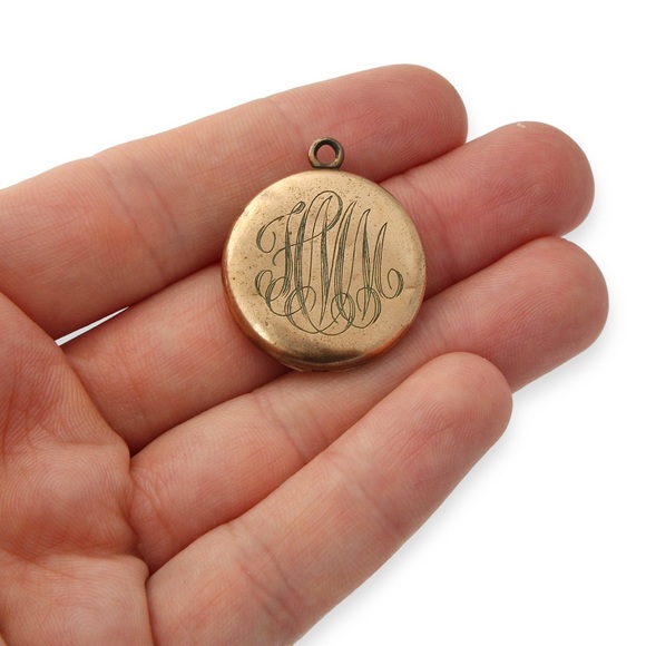 Antique Wightman & Hough Gold Filled Photo Locket with Paste Rhinestone W&H Co - Picture 7 of 7